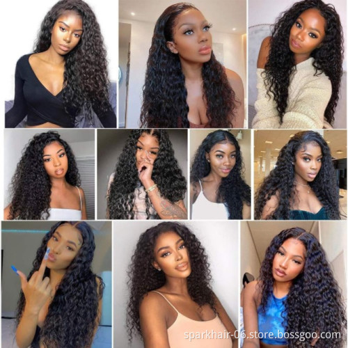 Peruvian Lace Front Wigs Water Wave Full Lace Human Hair Wig For Black Women Glueless Cuticle Aligned Remy Hair Lace Frontal Wig